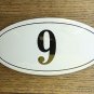 ANTIQUE STYLE ENAMEL DOOR NUMBER 9 HOUSE NUMBER DOOR SIGN PLAQUE