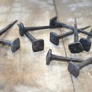 Set of 10 large handmade square head wrought iron nails door stud hanger IN1