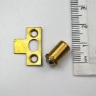 A small brass vintage furniture cabinet door sprung ball catch with keep P24
