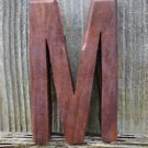 HANDCARVED WOODEN 3 DIMENSIONAL LETTER M SIGN FONT SHELF ART NAME LETTER
