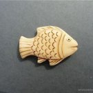 A BEAUTIFUL HANDCARVED FISH PENDANT OJIME BEAD NECKLACE