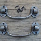CLASSIC PAIR OF CAST IRON BOX CARRYING HANDLES TRAVEL CHEST HANDLE OB5