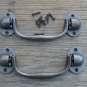 CLASSIC PAIR OF CAST IRON BOX CARRYING HANDLES TRAVEL CHEST HANDLE OB5