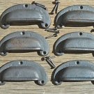 6 classic chunky cast iron vintage drawer pull handle industrial retro CS1