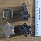 4 Indian antique hand carved wooden printing blocks fabric print block PB2