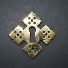 Superb solid brass Gothic escutcheon keyhole plate Gothic Revival GE1