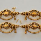 4 Regency brass rope swag drawer handle draw pull desk chest cabinet 2020