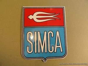 SUPERB VINTAGE STYLE SIMCA ENAMEL METAL SIGN PLAQUE AUTOMOBILE BADGE