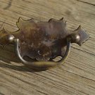 Vintage brass cabinet furniture plate handle Regency style pull W72