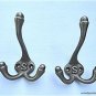 PAIR LETTER S ANTIQUE STYLE TRIPLE COAT HOOK CAST IRON HOOK COAT RACK HALLSTAND