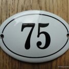 SMALL ANTIQUE STYLE ENAMEL DOOR NUMBER 75 SIGN PLAQUE HOUSE NUMBER FURNITURESIGN