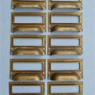 SET OF 10 BRASS FILING CABINET LABEL HANDLES FILE DRAWER HANDLE FURNITURE FD2