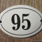 SMALL ANTIQUE STYLE ENAMEL DOOR NUMBER 95 SIGN PLAQUE HOUSE NUMBER FURNITURESIGN