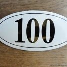 ANTIQUE STYLE ENAMEL DOOR NUMBER 100 HOUSE NUMBER DOOR SIGN PLAQUE