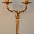BEAUTIFUL VICTORIAN GILDED BRASS WALL CANDELABRA SCONCE GAS LIGHT WALL LAMP R7