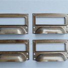 SET OF 4 STEEL FILING CABINET LABEL HANDLES FILE DRAWER HANDLE FURNITURE FD1