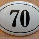 SMALL ANTIQUE STYLE ENAMEL DOOR NUMBER 70 SIGN PLAQUE HOUSE NUMBER FURNITURESIGN
