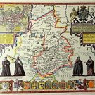 OLD COPY OF JOHN SPEED MAP OF CAMBRIDGESHIRE CAMBRIDGE TOWN PLAN ISLE OF ELY