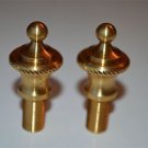 pair solid brass antique style rope edge lamp finial furniture clock fitting RR1