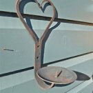 HANDWROUGHT IRON SHAKER HEART CANDLE WALL SCONCE 8" CANDLE HOLDER FOLK ART WH12