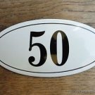 ANTIQUE STYLE ENAMEL DOOR NUMBER 50 HOUSE NUMBER DOOR SIGN PLAQUE