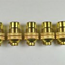 5 BRASS SMALL BAYONET FITTING B15 BULB HOLDER LAMP HOLDER C/W SHADE RING 10MM L5