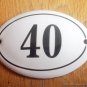 SMALL ANTIQUE STYLE ENAMEL DOOR NUMBER 40 SIGN PLAQUE HOUSE NUMBER FURNITURESIGN