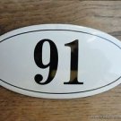 ANTIQUE STYLE ENAMEL DOOR NUMBER 91 HOUSE NUMBER DOOR SIGN PLAQUE