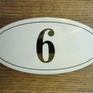 ANTIQUE STYLE ENAMEL DOOR NUMBER 6 HOUSE NUMBER DOOR SIGN PLAQUE