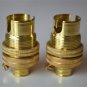 PAIR OF BRASS SMALL BAYONET B15 FITTING BULB HOLDER LAMP C/W SHADE RING 10MM L5