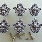 A SET OF 6 ANTIQUE STYLE ANGEL CAST IRON FURNITURE KNOB DRAWER DOOR HANDLE WH46