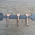ARTS AND CRAFTS DESIGN COPPER AND HAND WROUGHT IRON HOOK RACK COAT HOOKS RACK V1