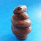 BEAUTIFUL HAND CARVED WOODEN BOXWOOD NETSUKE OF A COILED SNAKE L60