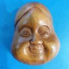 BEAUTIFUL HAND CARVED WOODEN BOXWOOD NETSUKE HAPPY ROUND FACE L68