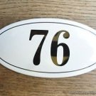 ANTIQUE STYLE ENAMEL DOOR NUMBER 76 HOUSE NUMBER DOOR SIGN PLAQUE