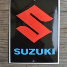Heavy quality porcelain advertising sign Suzuki garage plaque black