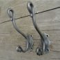 A PAIR STYLISH ANTIQUE STYLE TRUNK DOUBLE COATHOOK CAST IRON COAT HOOK RACK R4