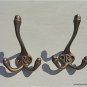 PAIR LETTER R ANTIQUE STYLE TRIPLE COAT HOOK CAST IRON HOOK COAT RACK HALLSTAND