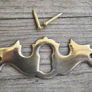 Solid brass Georgian furniture drawer escutcheon antique style keyhole plate SE1