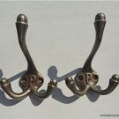 PAIR LETTER P ANTIQUE STYLE TRIPLE COAT HOOK CAST IRON HOOK COAT RACK HALLSTAND