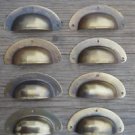 A SET OF 8 ANTIQUE PRESSED AGED BRASS DRAWER HANDLE FILING INDUSTRIAL 3" CB22