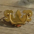 Vintage brass cabinet furniture plate handle Regency style pull W84