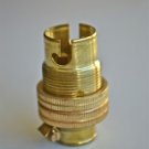 BRASS SMALL BAYONET B15 FITTING BULB HOLDER LAMP C/W SHADE RING 1/2 INCH R2