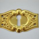 Original antique pressed brass escutcheon plate keyhole box furniture KP4