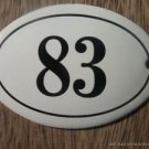 SMALL ANTIQUE STYLE ENAMEL DOOR NUMBER 83 SIGN PLAQUE HOUSE NUMBER FURNITURESIGN