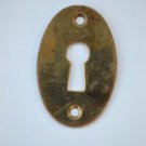 Original antique pressed brass escutcheon plate keyhole box furniture KP7