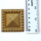 Original antique pressed brass furniture mount mirror cartouche emblem B7