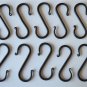 Set of 10 large handmade wrought iron butcher rail hooks S hanging hook D2