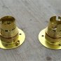PAIR OF BRASS BAYONET B22 LAMP BULB HOLDER LAMP HOLDER EARTHED C/W SHADE RING 9E