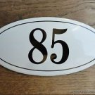 ANTIQUE STYLE ENAMEL DOOR NUMBER 85 HOUSE NUMBER DOOR SIGN PLAQUE